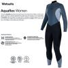 Aqualung Women's Aquaflex Dive Wetsuit - 4-Way Stretch Neoprene Full Suit w/Semi-Dry Back Zipper & Powertex Knee Protection, Black/Gray, Large, 7mm view 3