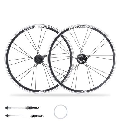Lightweight 20 Inch 406mm 451mm Aluminum Alloy Wheelset with Bearing Hub for BMX/Electric/Fold Bike Replacement (Black Disc Brake,406mm)