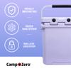 CAMP-ZERO 16L Tall Cooler/Ice Chest with 2 Molded-in Cup Holders & Folding Aluminum Handle | Thick Walled, Freezer Grade Cooler with Secure Locking System & Removable Divider (Lavender) view 2