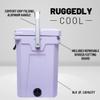 CAMP-ZERO 16L Tall Cooler/Ice Chest with 2 Molded-in Cup Holders & Folding Aluminum Handle | Thick Walled, Freezer Grade Cooler with Secure Locking System & Removable Divider (Lavender) view 3