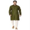 ITOS365 Men Cotton Blend Kurta Pyjama Set Party Fashion Regular Ethinic Wear Indian Dress Gift for Men Mehndi Small view 1