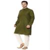 ITOS365 Men Cotton Blend Kurta Pyjama Set Party Fashion Regular Ethinic Wear Indian Dress Gift for Men Mehndi Small view 2