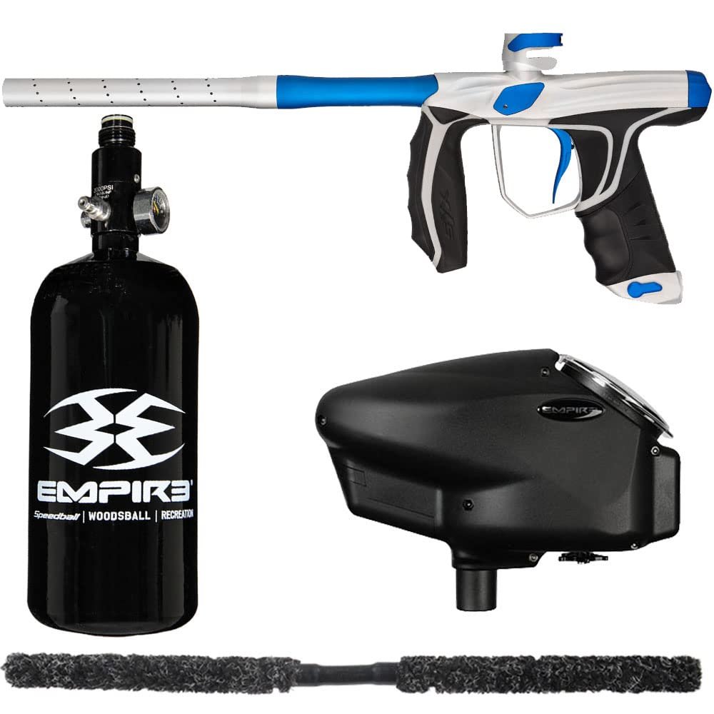 Action Village Empire Axe SYX 1.5 Core Paintball Gun Package Kit (Dust Silver/Blue)