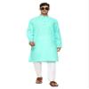 ITOS365 Men Cotton Blend Kurta Pyjama Set Party Fashion Regular Ethinic Wear Indian Dress Gift for Men Parrot XL view 1