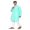 ITOS365 Men Cotton Blend Kurta Pyjama Set Party Fashion Regular Ethinic Wear Indian Dress Gift for Men Parrot XL view 3
