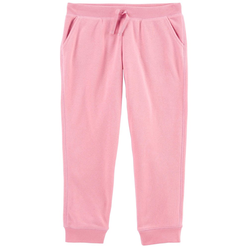 Osh Kosh Girls' Fleece Pull-On Joggers, Rosewood, 2T