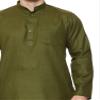 ITOS365 Men Cotton Blend Kurta Pyjama Set Party Fashion Regular Ethinic Wear Indian Dress Gift for Men Mehndi XL view 4