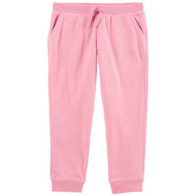 Osh Kosh Girls' Fleece Pull-On Joggers, Rosewood, 4T