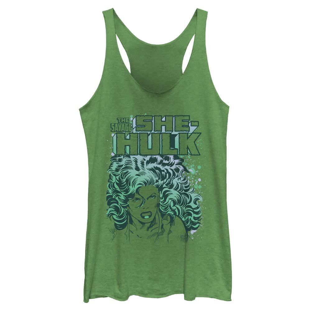 Marvel Womens Classic She Hulk Racerback Tank Top Shirt, Envy Green, X-Small US