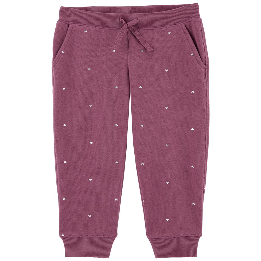 Osh Kosh Baby Girls' Fleece Pull-On Pants, Grape Twist, 18 Months