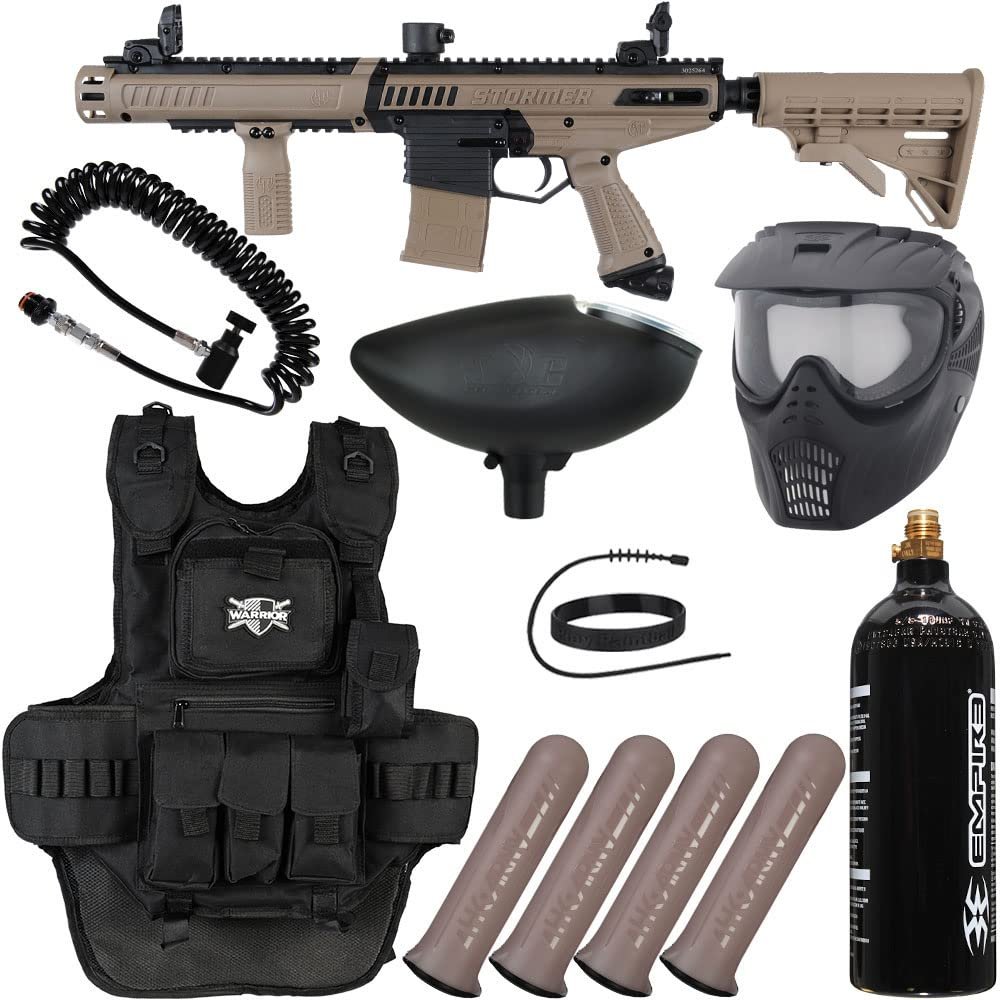 Action Village Tippmann Stormer Elite Dual Fed Heavy Gunner Paintball Gun Package Kit (Dark Earth)