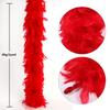 THARAHT Red Chandelle Turkey Feather Boa 2 Yards 40g for DIY Craft Home Dancing Wedding Party Halloween Costume Decoration Feather Boa view 3