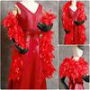 THARAHT Red Chandelle Turkey Feather Boa 2 Yards 40g for DIY Craft Home Dancing Wedding Party Halloween Costume Decoration Feather Boa view 4