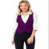 Design by Olivia Women's Dressy Casual Versatile Racerback Vest Tuxedo Suit Waistcoat Plum 1XL view 4