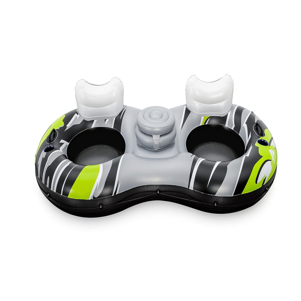 oky Adult Unisex Rapid Rider II Double Inflatable River Tube Float, Multicolor, 94.49 x 48.03 x 19.69''