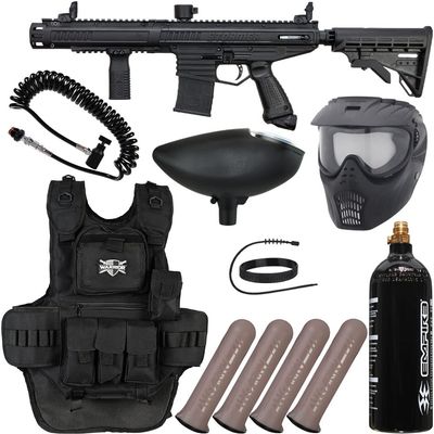 Action Village Tippmann Stormer Elite Dual Fed Heavy Gunner Paintball Gun Package Kit (Black)