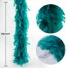 THARAHT Teal Chandelle Turkey Feather Boa 2 Yards 40g for DIY Craft Home Dancing Wedding Party Halloween Costume Decoration Feather Boa view 3