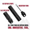 KOM Cycling Tubeless Tire Repair Kit for Bikes 8 Colors! Fixes Mountain Bike and Road Bicycle Tire Punctures (Black (PRO with CO2 Inflator)) view 3