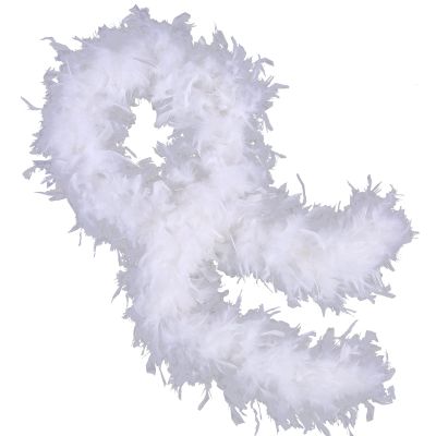 THARAHT White Chandelle Turkey Feather Boa 2 Yards 40g for DIY Craft Home Dancing Wedding Party Halloween Costume Decoration Feather Boa