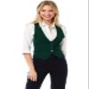 Design by Olivia Women's Dressy Casual Versatile Racerback Vest Tuxedo Suit Waistcoat Hunter Green 2XL view 4