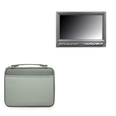 BoxWave Case Compatible with Avinair AV-FPV-819W - Hard Shell Briefcase, Slim Messenger Bag Briefcase Cover Side Pockets - Pewter