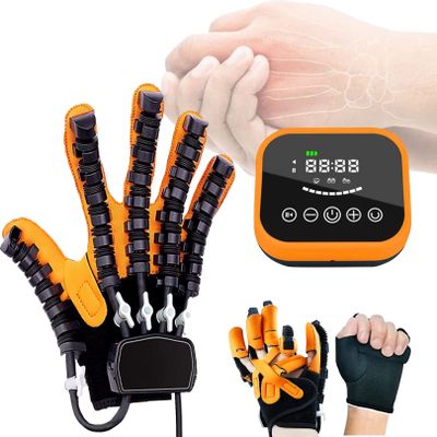 JIONET Rehabilitation Robot Gloves, Finger Rehabilitation Gloves for Stroke Hemiplegia Patients, Finger Straightening Brace Guard Protector (Color : Right Hand, Size : Small)