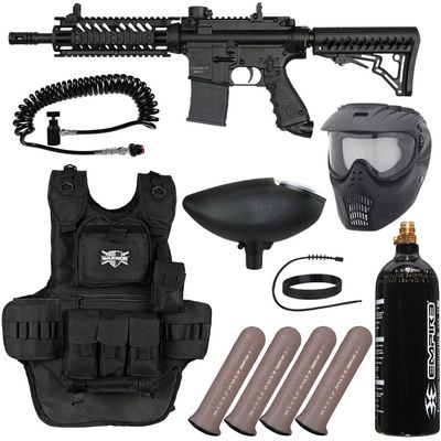 Action Village Tippmann TMC Heavy Gunner Paintball Gun Package Kit (Black/Black)