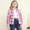 SANGTREE Family Matching Flannel Shirts Girls Flannel Shirt Long Sleeve Button Down Plaid Pink, 3-4T = Tag 110 view 2