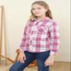 SANGTREE Family Matching Flannel Shirts Girls Flannel Shirt Long Sleeve Button Down Plaid Pink, 3-4T = Tag 110 view 3