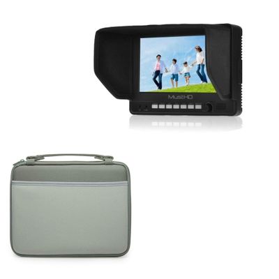 BoxWave Case Compatible with MustHD M700H - Hard Shell Briefcase, Slim Messenger Bag Briefcase Cover Side Pockets - Pewter