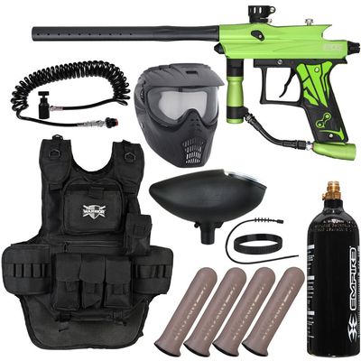 Action Village Azodin KAOS 3 Heavy Gunner Paintball Gun Package Kit (Dust Green/Dust Black)