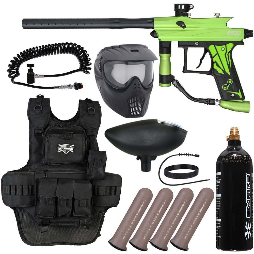 Action Village Azodin KAOS 3 Heavy Gunner Paintball Gun Package Kit (Dust Green/Dust Black)