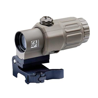 G33 Magnifier, 3X Magnifying Glass Side Foldable/Flip Adjustment, with Switch to Side Quick Detachable QD Mount for 551/552/553/558 Red Dot Sight (Sand)