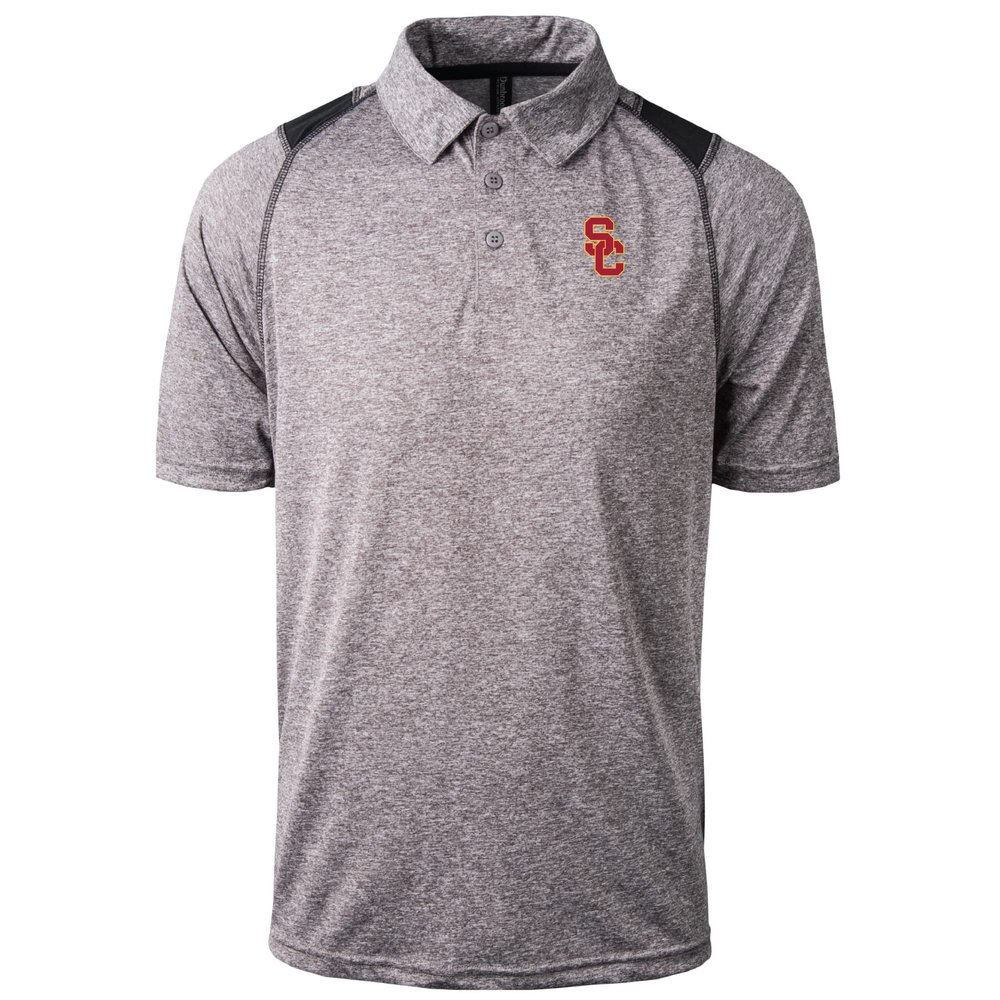 Dunbrooke USC Trojans Mystic Colorblock Polo, Black/Grey, Large