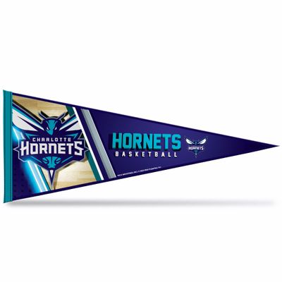 Rico Industries NBA Basketball Charlotte Hornets Primary 12" x 30" Felt Wall Dcor Pennant - Great for Home/Bed Room/Man Cave Dcor