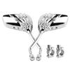 Pairs of Distinctive Skull Skeleton Hand Bike Mirror, Bicycle Mirrors for Handlebars with Mount Holder Clamp Adaptor 10mm for Scooter Moped Bike Standard Bike Motorcycle (Silver) view 1