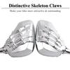 Pairs of Distinctive Skull Skeleton Hand Bike Mirror, Bicycle Mirrors for Handlebars with Mount Holder Clamp Adaptor 10mm for Scooter Moped Bike Standard Bike Motorcycle (Silver) view 4