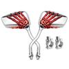 Pairs of Distinctive Skull Skeleton Hand Bike Mirror, Bicycle Mirrors for Handlebars with Mount Holder Clamp Adaptor 10mm for Scooter Moped Bike Standard Bike Motorcycle (Red) view 1