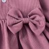 Dress 16 Toddler Girls Long Sleeve Dresses Solid Bowknot Princess Dress Headbands Set (Purple, 18-24 Months) view 2
