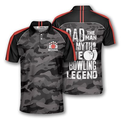 PRIMESTY Custom Bowling Shirts for Men, Patriotic American Flag Bowling Jerseys, Personalized Bowling Polo Shirts