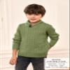 Ryannology Toddler Baby Boys Girls Sweater Shawl-Collar V Neck Pullover Sweaters Cable Kintted Photoshoot Outfits view 3