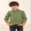 Ryannology Toddler Baby Boys Girls Sweater Shawl-Collar V Neck Pullover Sweaters Cable Kintted Photoshoot Outfits view 4