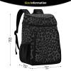 ALAZA Dark Gray Leopard Cheetah Print Backpack Cooler for Women Men Insulated Waterproof Leak Proof Coolers for Hiking Camping Beach, 36 Cans view 2