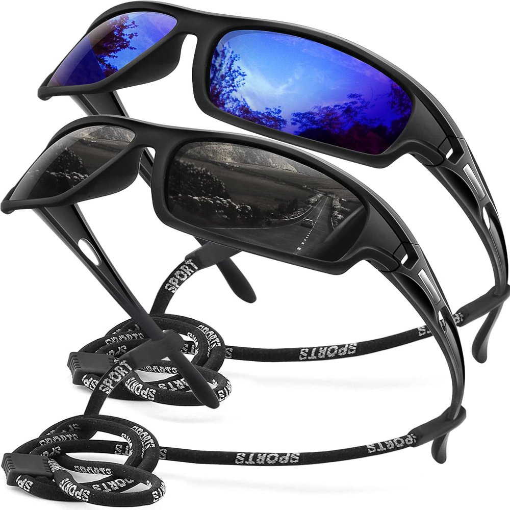 AWGSEE Polarized Sports Sunglasses for Men 100% UV Protection Wrap Around Unbreakable Sun Glasses for Fishing Driving