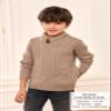 Ryannology Toddler Baby Boys Girls Sweater Shawl-Collar V Neck Pullover Sweaters Cable Kintted Photoshoot Outfits view 3