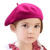 Wheebo Berets for Kids Wool French Beret Hats Artist Painter Hats for Little Girls Boys Solid Color Style(Hot Pink) view 1