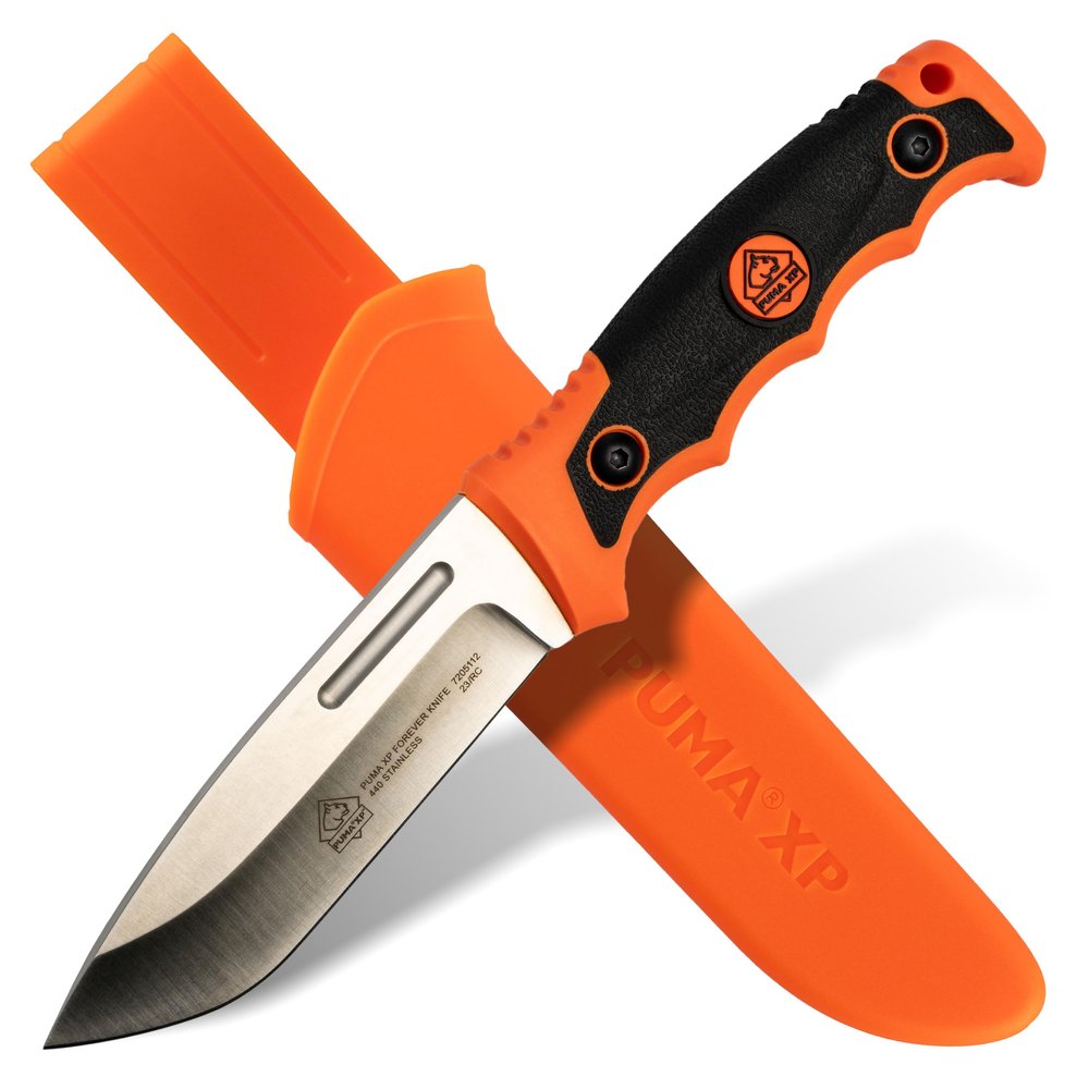 Puma XP Orange Forever Survival Knife with Nylon Sheath and Firestriker