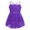 CHICTRY Girls Children Sweetheart Sequins Chiffon Dance Lyrical Dress Sash Bow Tie Ballroom Costumes Glittery Mesh Purple 12 view 1