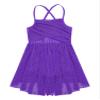 CHICTRY Girls Children Sweetheart Sequins Chiffon Dance Lyrical Dress Sash Bow Tie Ballroom Costumes Glittery Mesh Purple 12 view 3