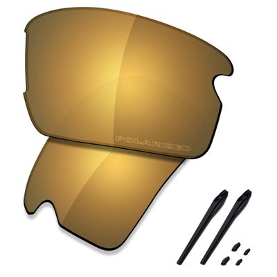 SAUCER Premium Replacement Lenses & Rubber Kits for Oakley Flak 2.0 Asian Fit (AF) OO9271 Sunglasses High Definition - Bronze Gold Polarized